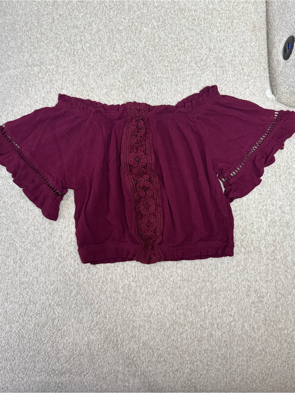 Ambiance Off-Shoulder Lace-Trim Crop Top